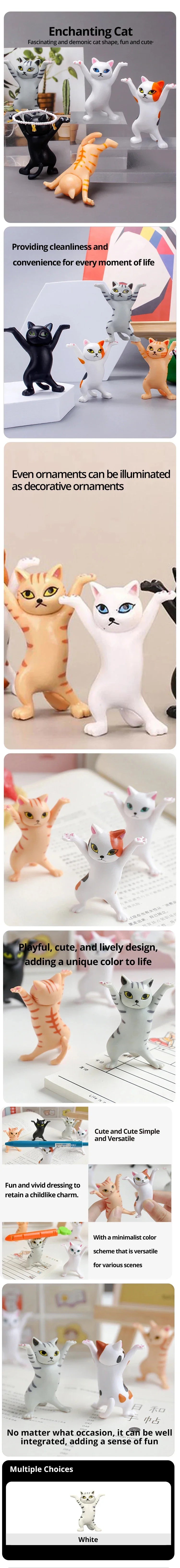 5pcs Dancing Cat Figures - Cute Desk Decor Set