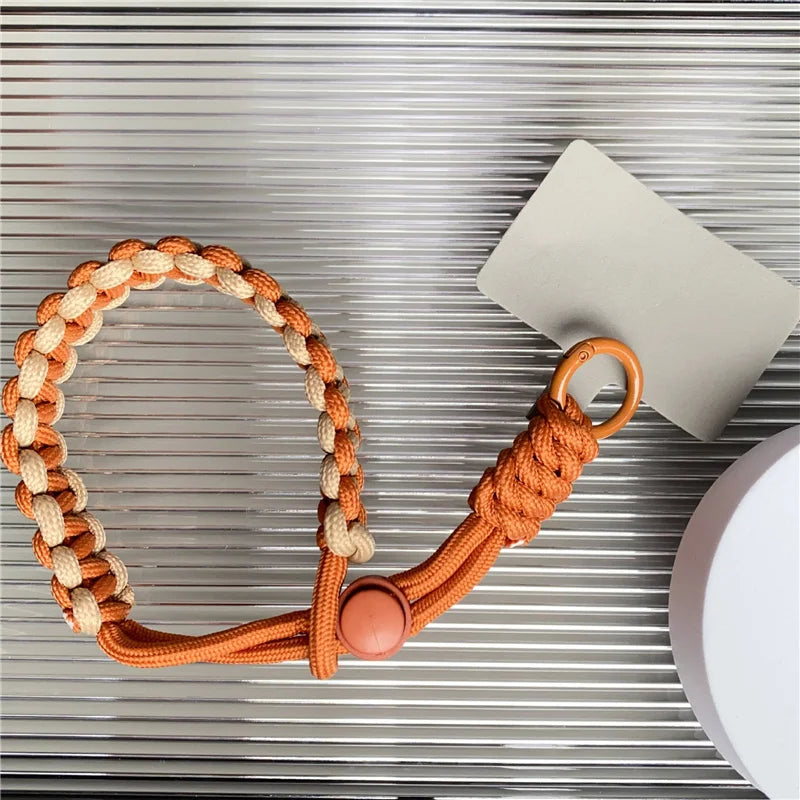 Handwoven Wrist Strap Phone Lanyard – brown