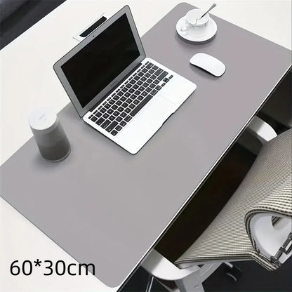 Large Office Desk Protector Mat - Vegan Leather Mouse Pad – GRAY