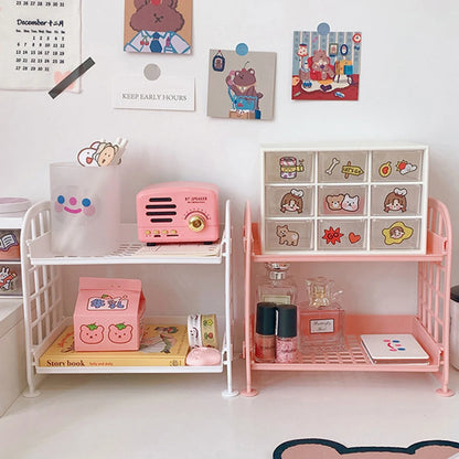 Desktop Storage Shelf Rack - 2-Tier Desk Organizer