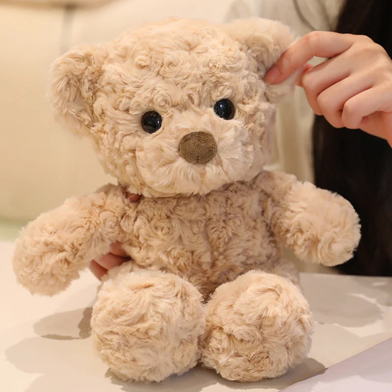 Curly Fur Twisted Teddy Bear Plush 30cm - Brown & Cream