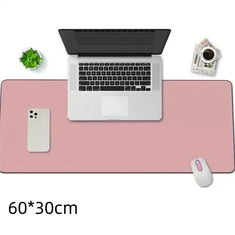 Large Office Desk Protector Mat - Vegan Leather Mouse Pad – Pink