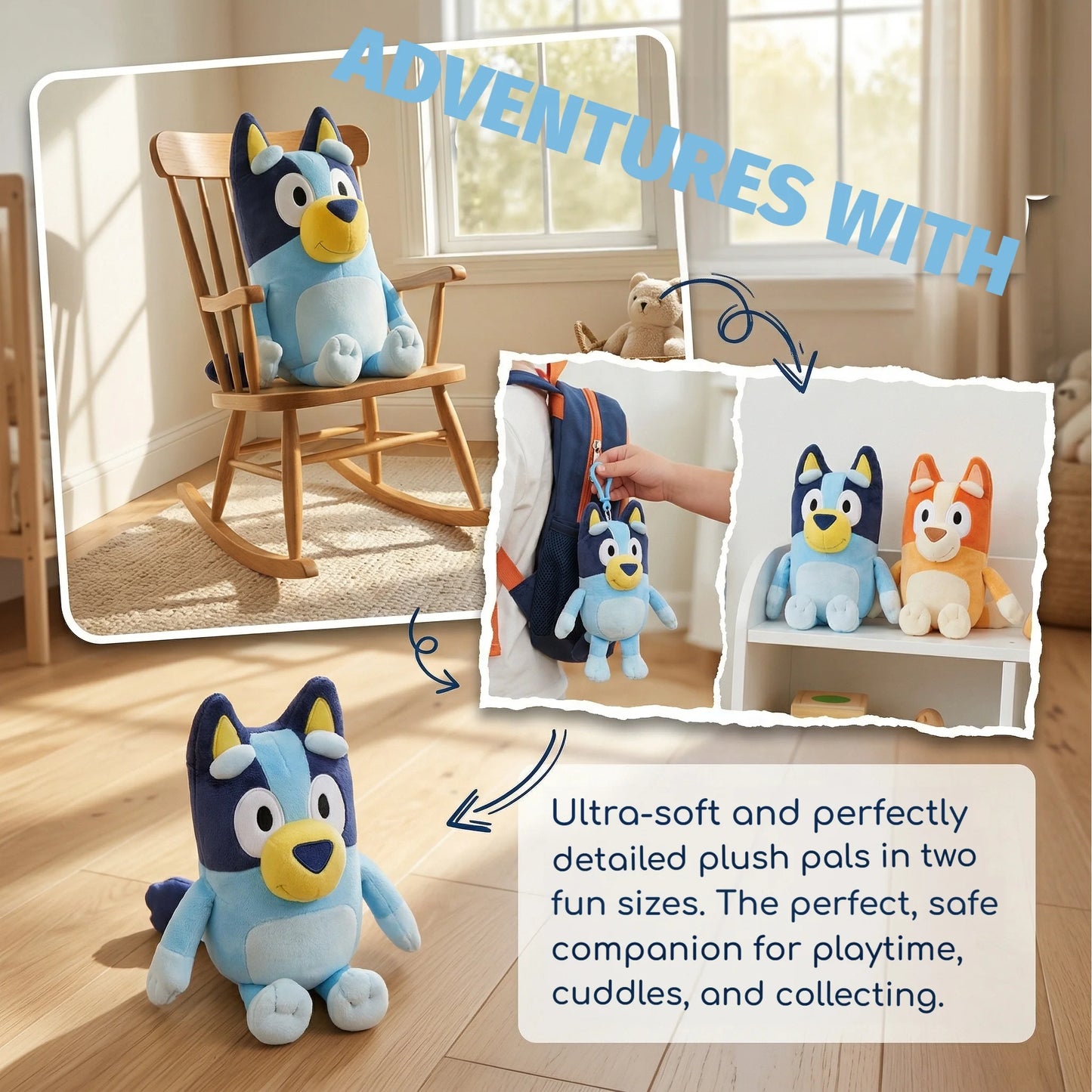 Bluey Family Plush Collection - Bluey, Bingo, Bandit & Chilli 15/30cm