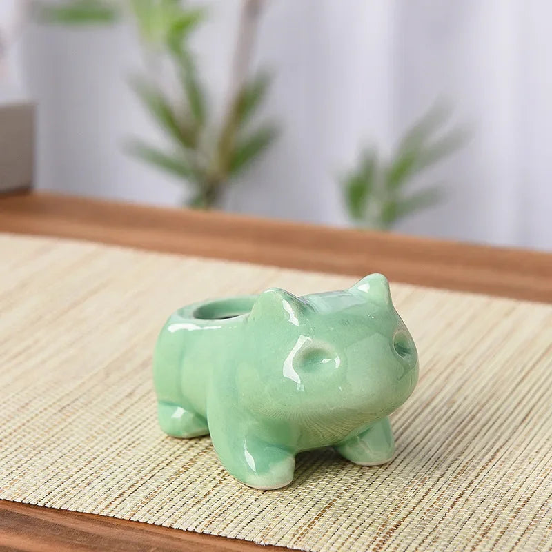 Cute Ceramic Mini Succulent Planter with Drainage – Small (9x5.5 cm)