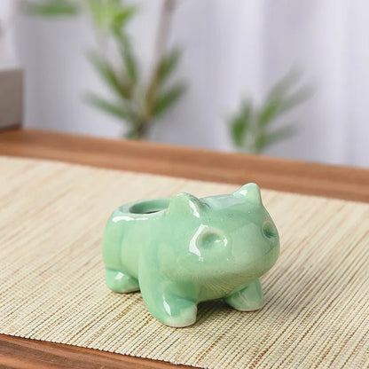 Cute Ceramic Mini Succulent Planter with Drainage – Small (9x5.5 cm)