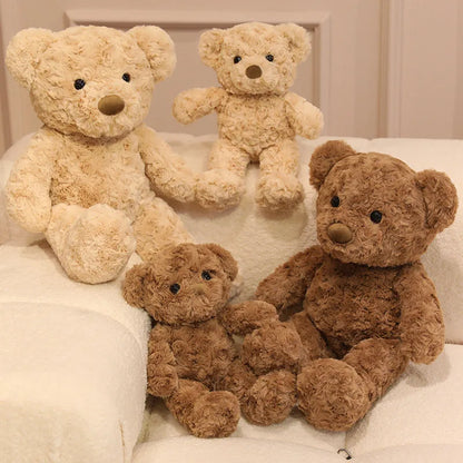 Curly Fur Twisted Teddy Bear Plush 30cm - Brown & Cream