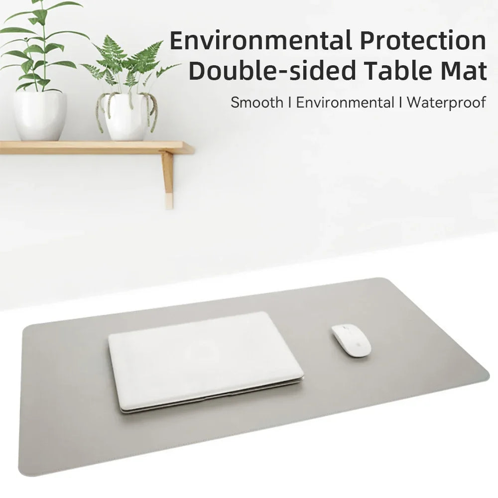 Large Office Desk Protector Mat - Vegan Leather Mouse Pad