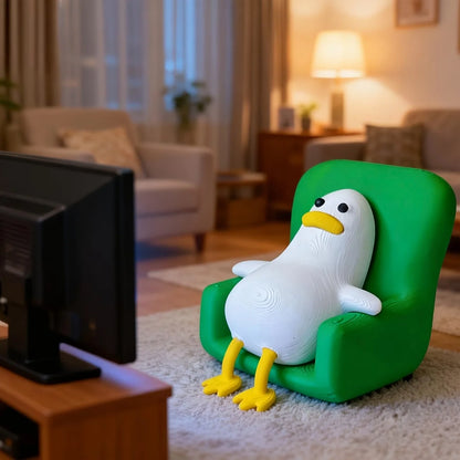 Lounging Duck Desk Buddy - Funny Mini Chair Ornament