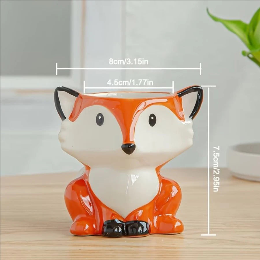 Cute Animal-Themed Ceramic Succulent Planter – Fox