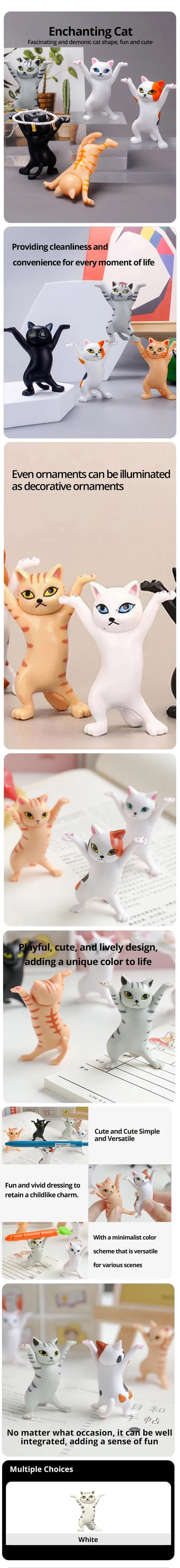 5pcs Dancing Cat Figures - Cute Desk Decor Set