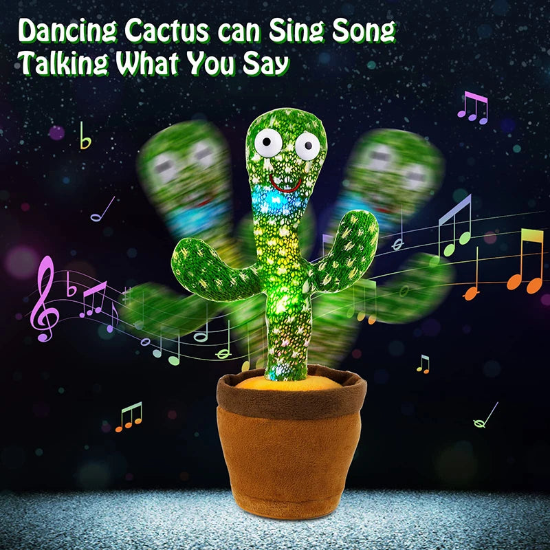 Dancing Cactus Toy - Singing 120 Songs Light-Up Plush