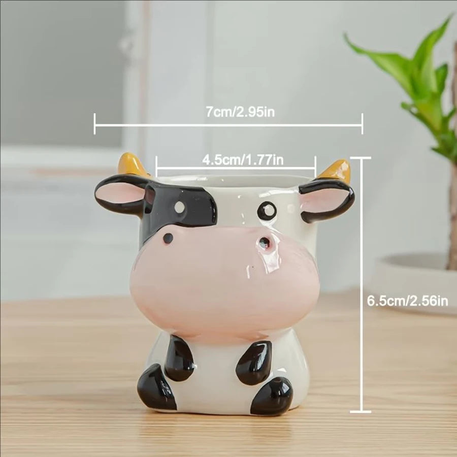 Cute Animal-Themed Ceramic Succulent Planter – Cow