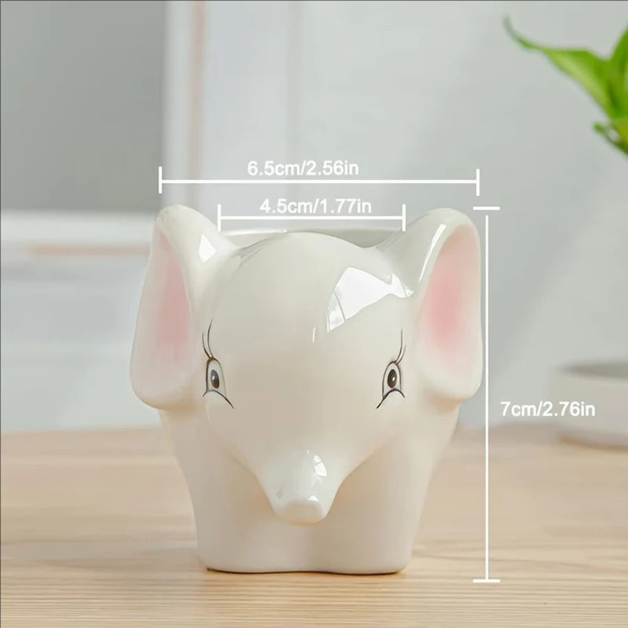 Cute Animal-Themed Ceramic Succulent Planter – Elephant