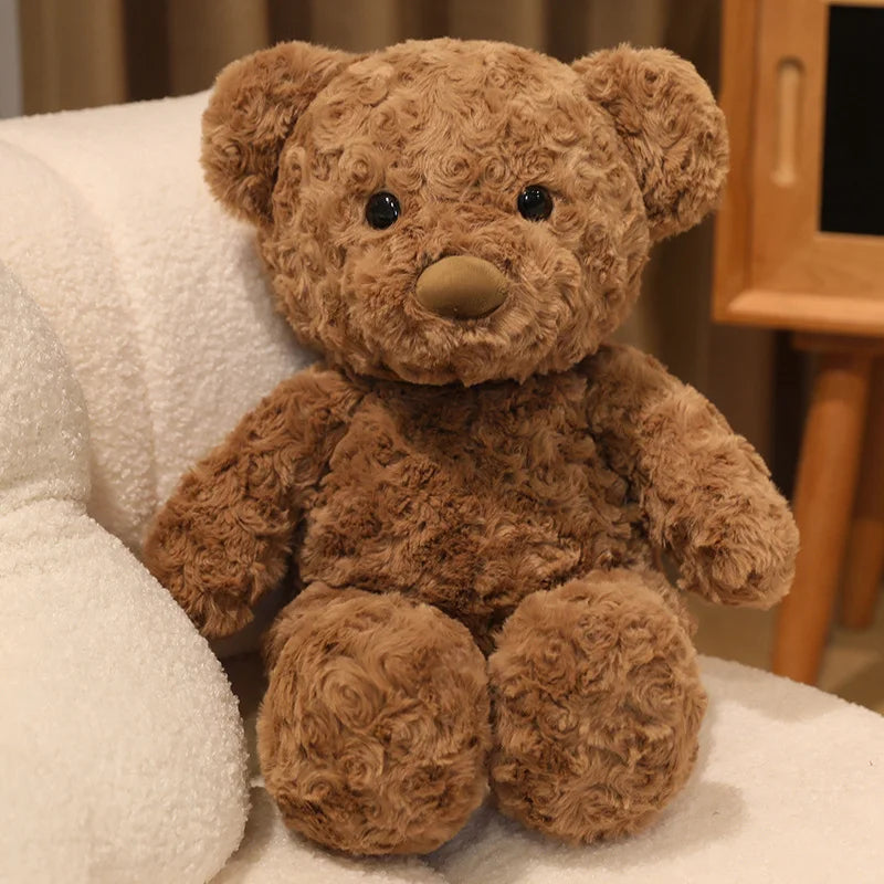 Curly Fur Twisted Teddy Bear Plush 30cm - Brown & Cream – Cream Teddy, 30cm