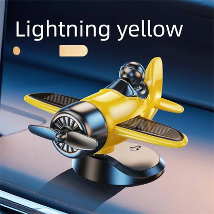 Solar-Powered 360° Rotating Mini Fan Dashboard Ornament – yellow 1pc