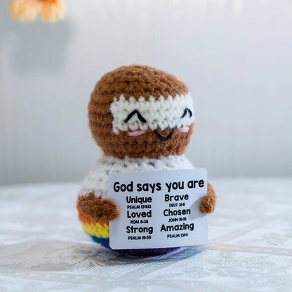 Handmade Crochet Positive Energy Shark Doll – Turtle (Green Brown)