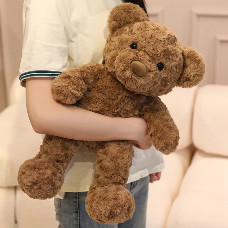 Curly Fur Twisted Teddy Bear Plush 30cm - Brown & Cream