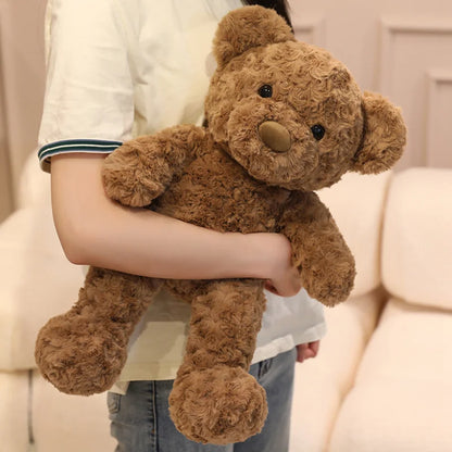 Curly Fur Twisted Teddy Bear Plush 30cm - Brown & Cream