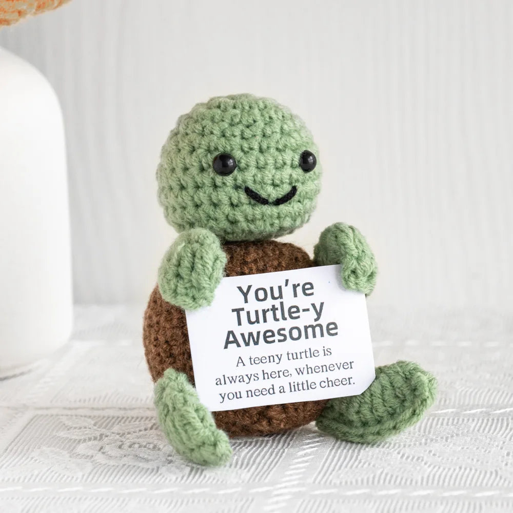 Handmade Crochet Positive Energy Shark Doll – Bear (Brown)