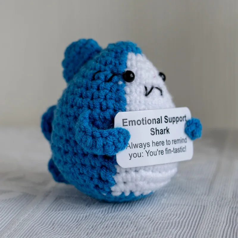 Handmade Crochet Positive Energy Shark Doll – Pig (Brown)