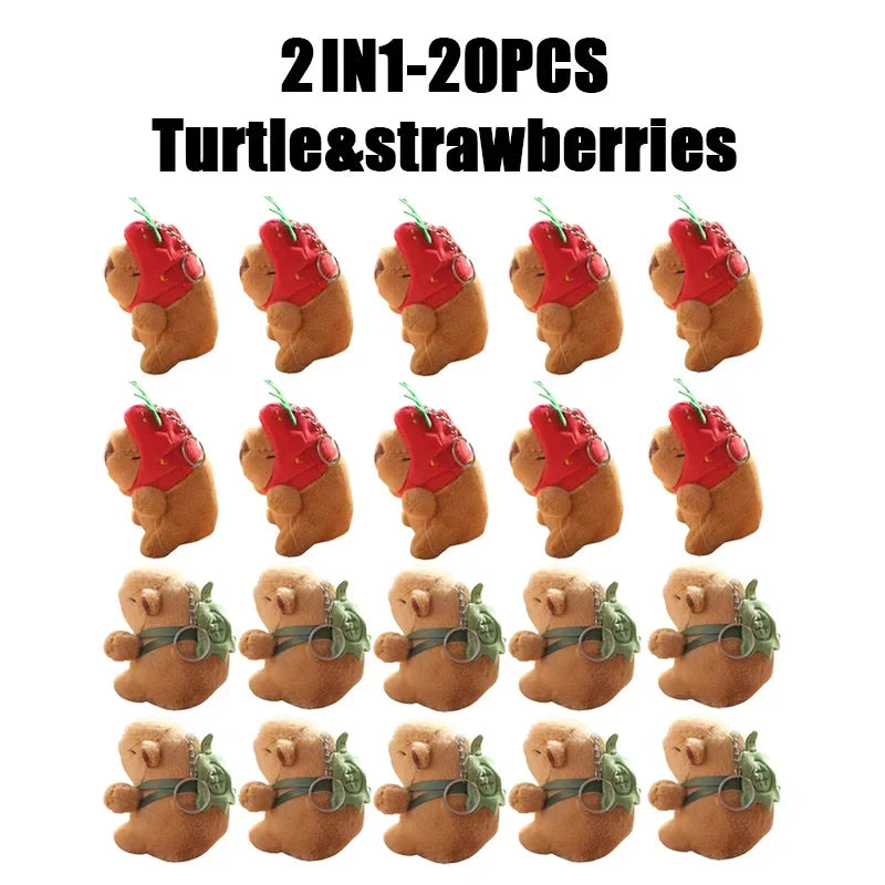 Mini Capybara Pendant Plush Keychain - 16 Variants – MIX 20PCS