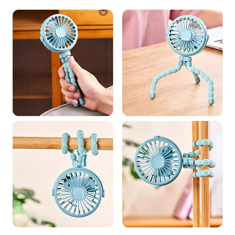 Cute Octopus USB Rechargeable Mini Fan