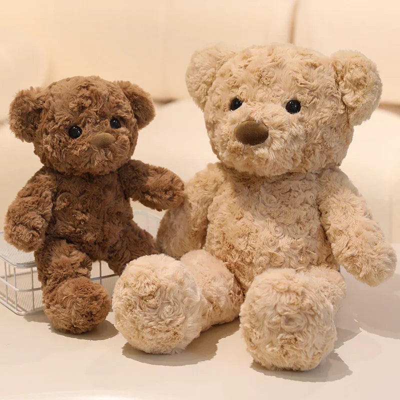 Curly Fur Twisted Teddy Bear Plush 30cm - Brown & Cream