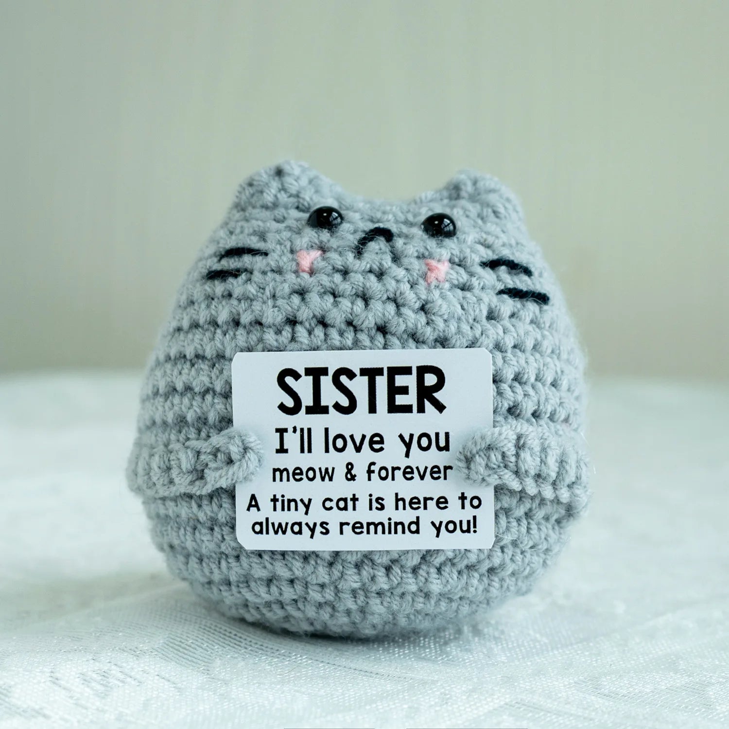 Handmade Crochet Positive Energy Shark Doll – Cat (Gray) To My Love