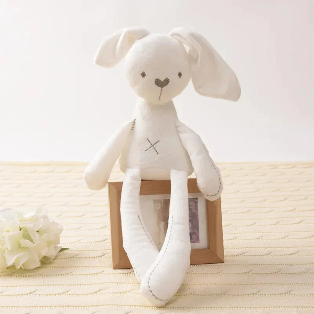 Long Ear Bunny Plush 42cm - Pink & White Rabbit Doll – White bunny, 42cm