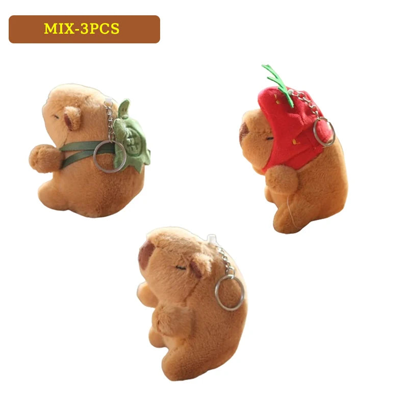 Mini Capybara Pendant Plush Keychain - 16 Variants – MIX 3PCS