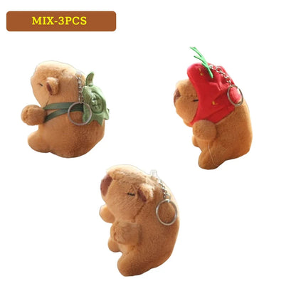 Mini Capybara Pendant Plush Keychain - 16 Variants – MIX 3PCS