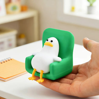 Lounging Duck Desk Buddy - Funny Mini Chair Ornament