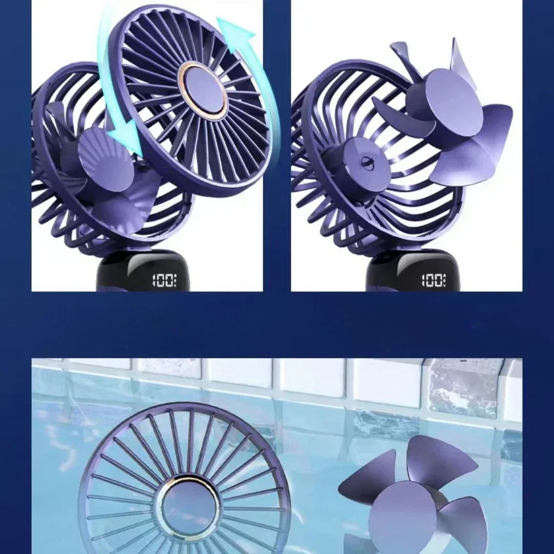 Portable 5-Speed Handheld Fan with LED Display