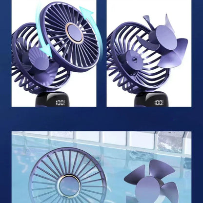 Portable 5-Speed Handheld Fan with LED Display