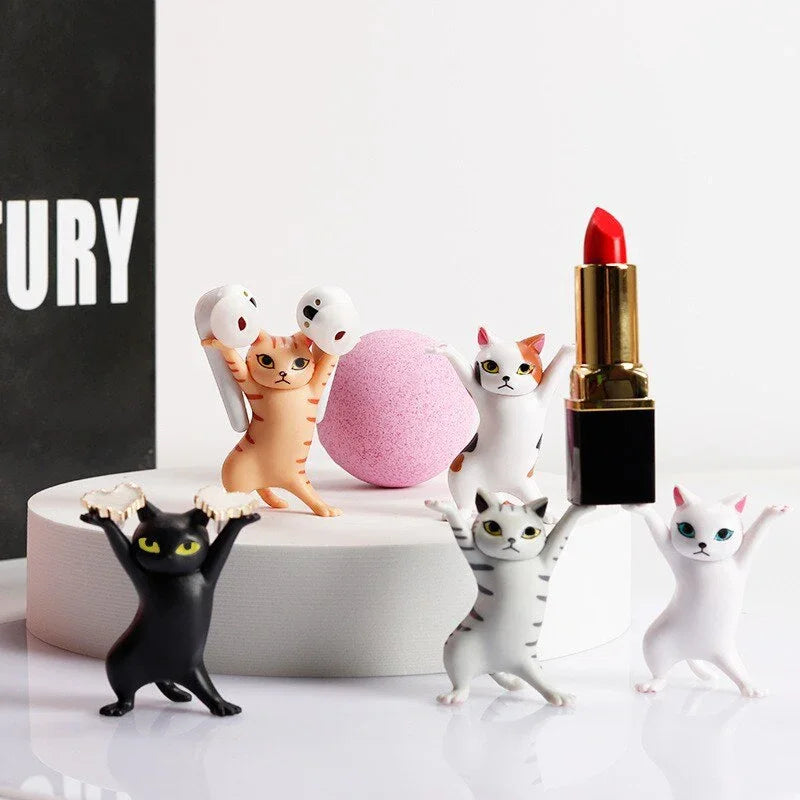 5pcs Dancing Cat Figures - Cute Desk Decor Set