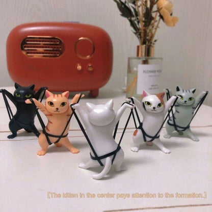 5pcs Dancing Cat Figures - Cute Desk Decor Set