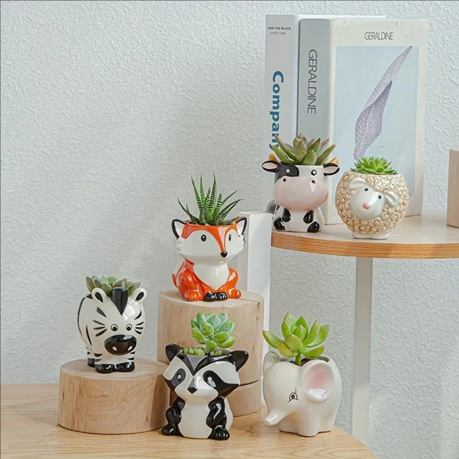 Cute Animal-Themed Ceramic Succulent Planter