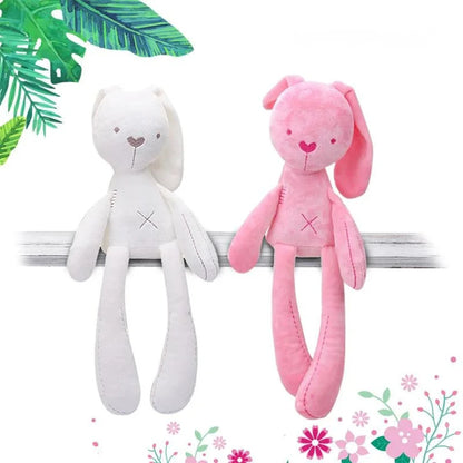 Long Ear Bunny Plush 42cm - Pink & White Rabbit Doll