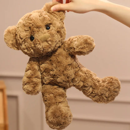 Curly Fur Twisted Teddy Bear Plush 30cm - Brown & Cream