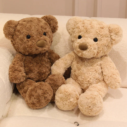 Curly Fur Twisted Teddy Bear Plush 30cm - Brown & Cream