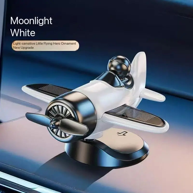 Solar-Powered 360° Rotating Mini Fan Dashboard Ornament – white 1pc