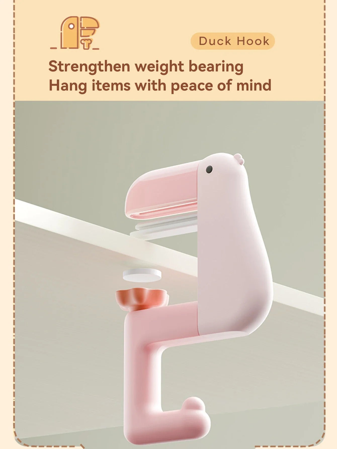 Duck Hook Desk Hanger - Cute Animal Bag Holder