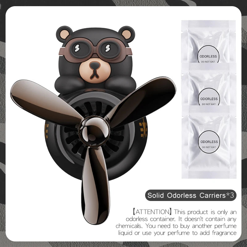 Pilot Bear DIY Car Air Freshener Vent Clip – Black Bear Odorless
