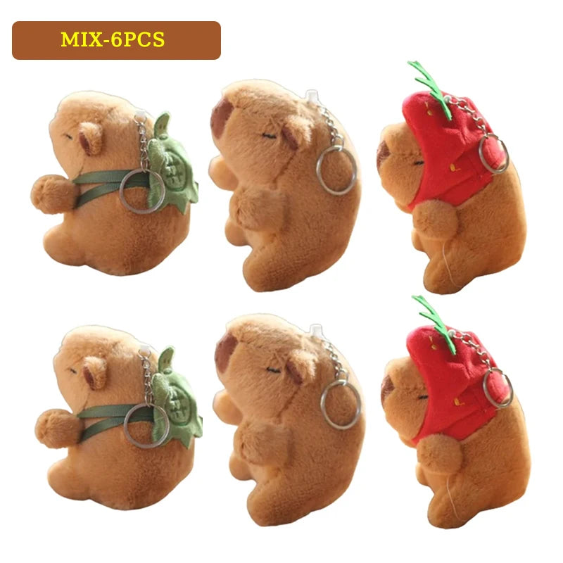 Mini Capybara Pendant Plush Keychain - 16 Variants – MIX 6PCS