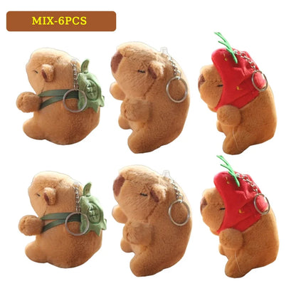 Mini Capybara Pendant Plush Keychain - 16 Variants – MIX 6PCS
