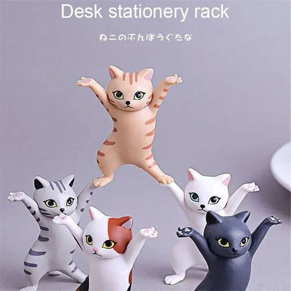 5pcs Dancing Cat Figures - Cute Desk Decor Set