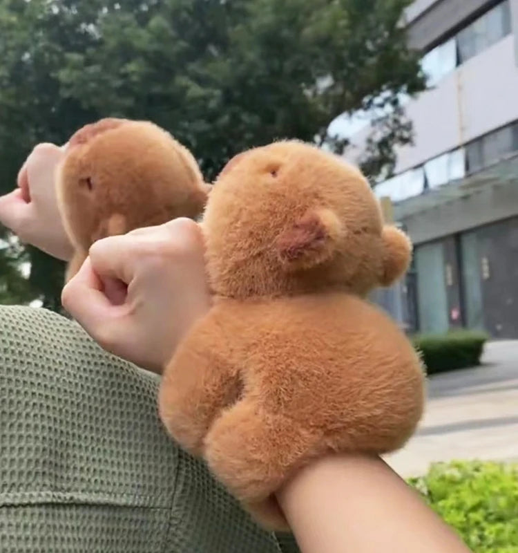 Capybara Slap Wrap Bracelet Plush - Wrist Cuddle Toy