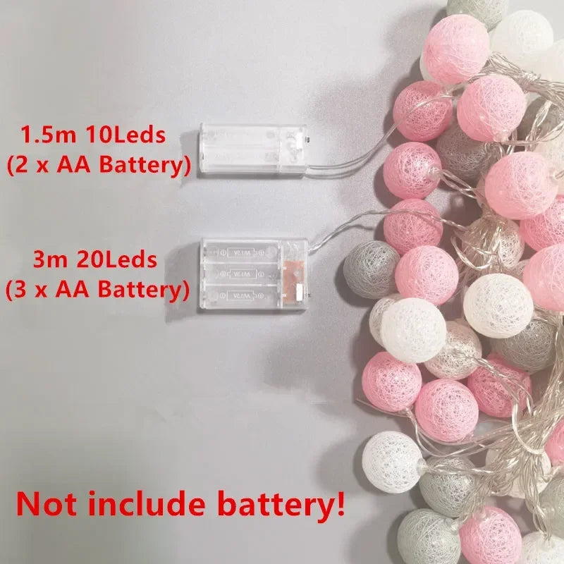 20LED Cotton Ball Fairy String Lights