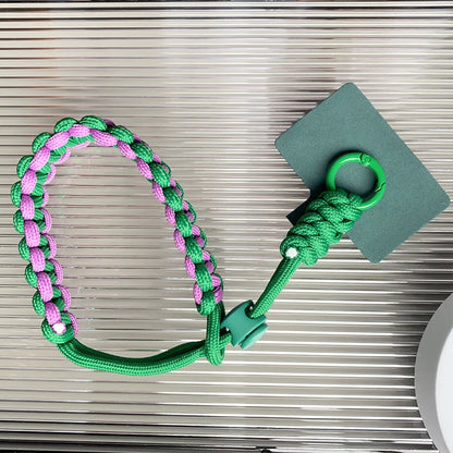 Handwoven Wrist Strap Phone Lanyard – Geometric Green