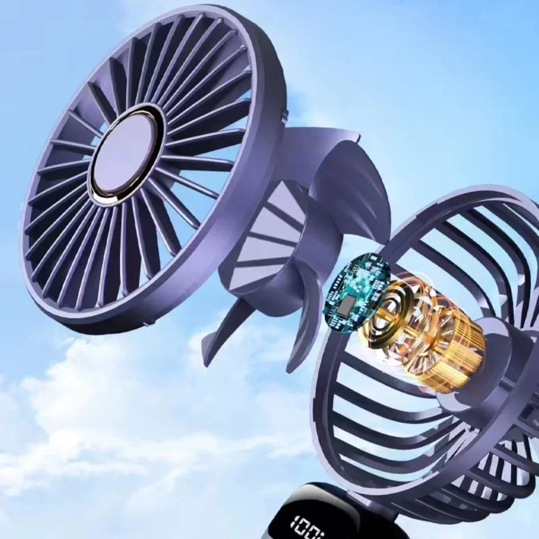 Portable 5-Speed Handheld Fan with LED Display